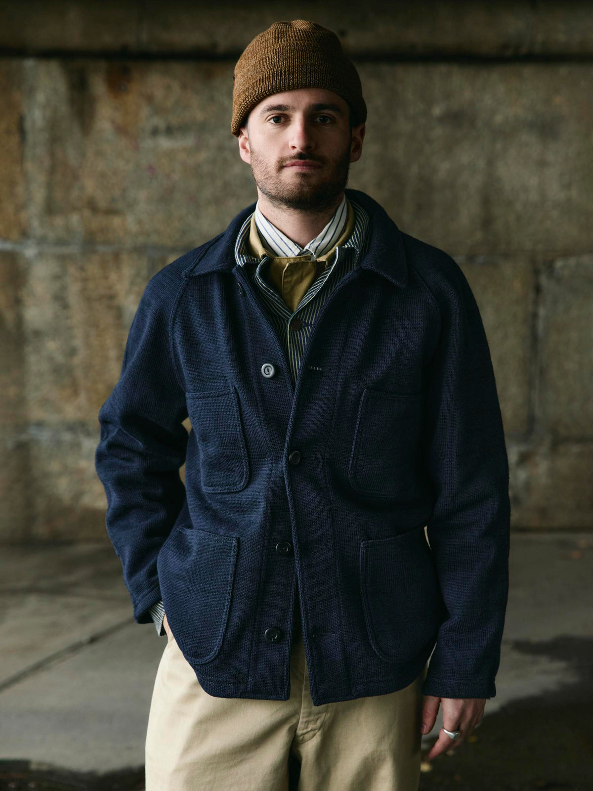 i+w x dehen knit work coat