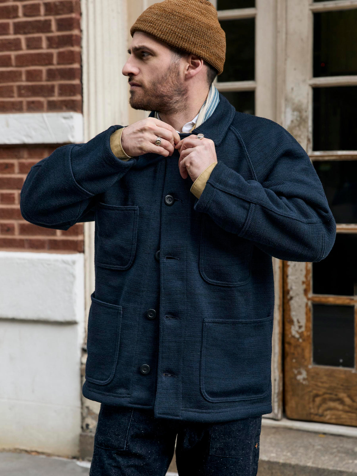 i+w x dehen knit work coat