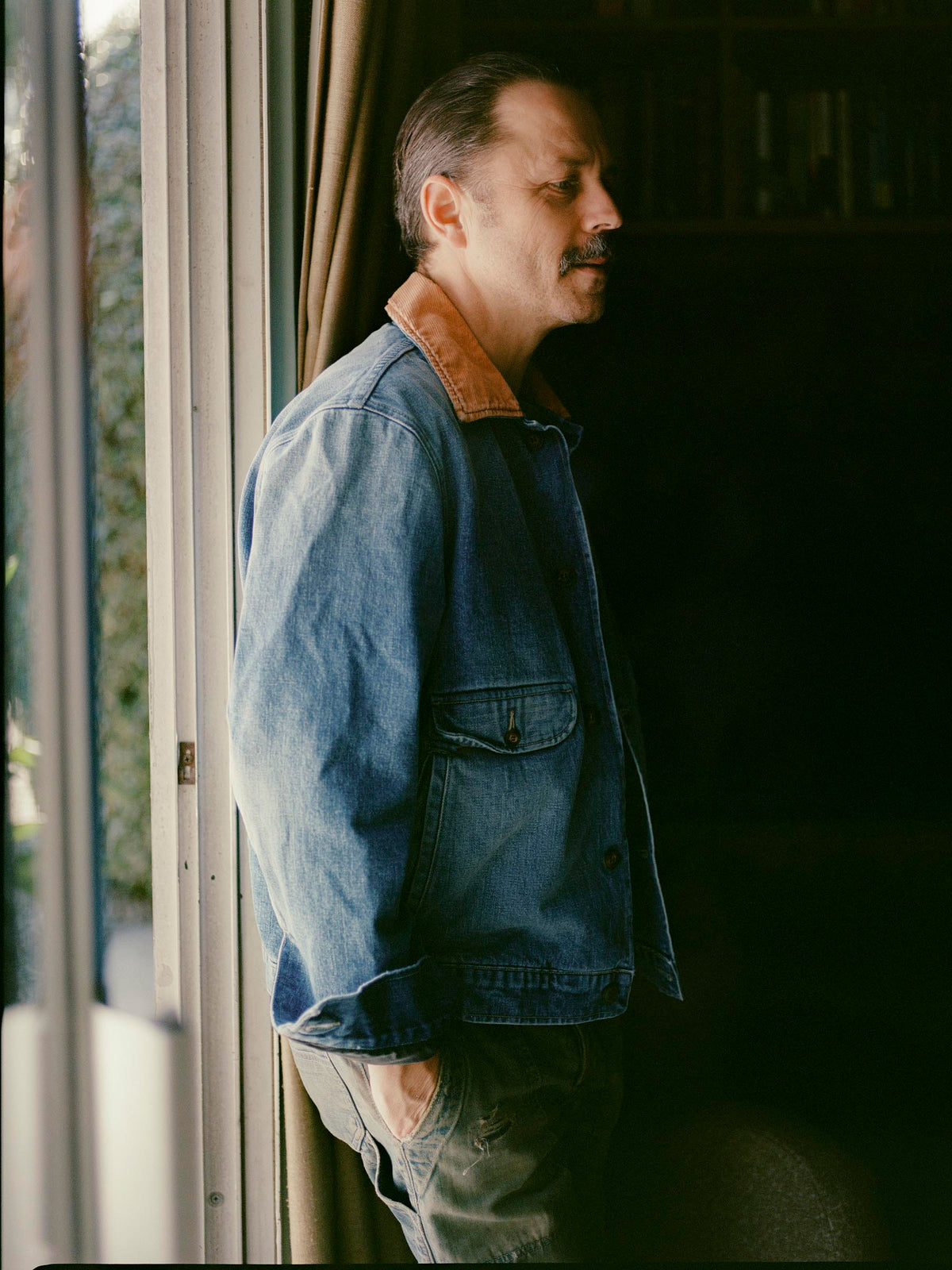 quilt lined washed denim chore coat