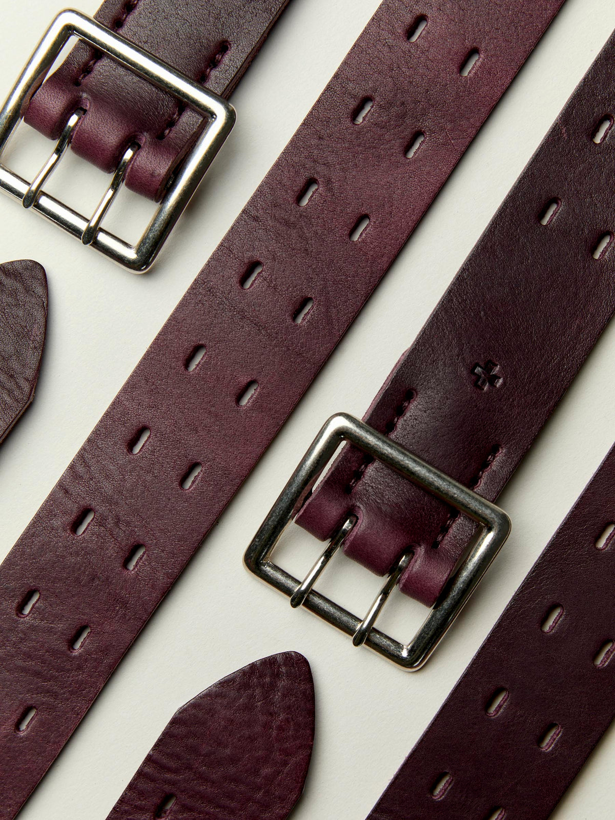i+w x Emil Erwin two prong burgundy belt