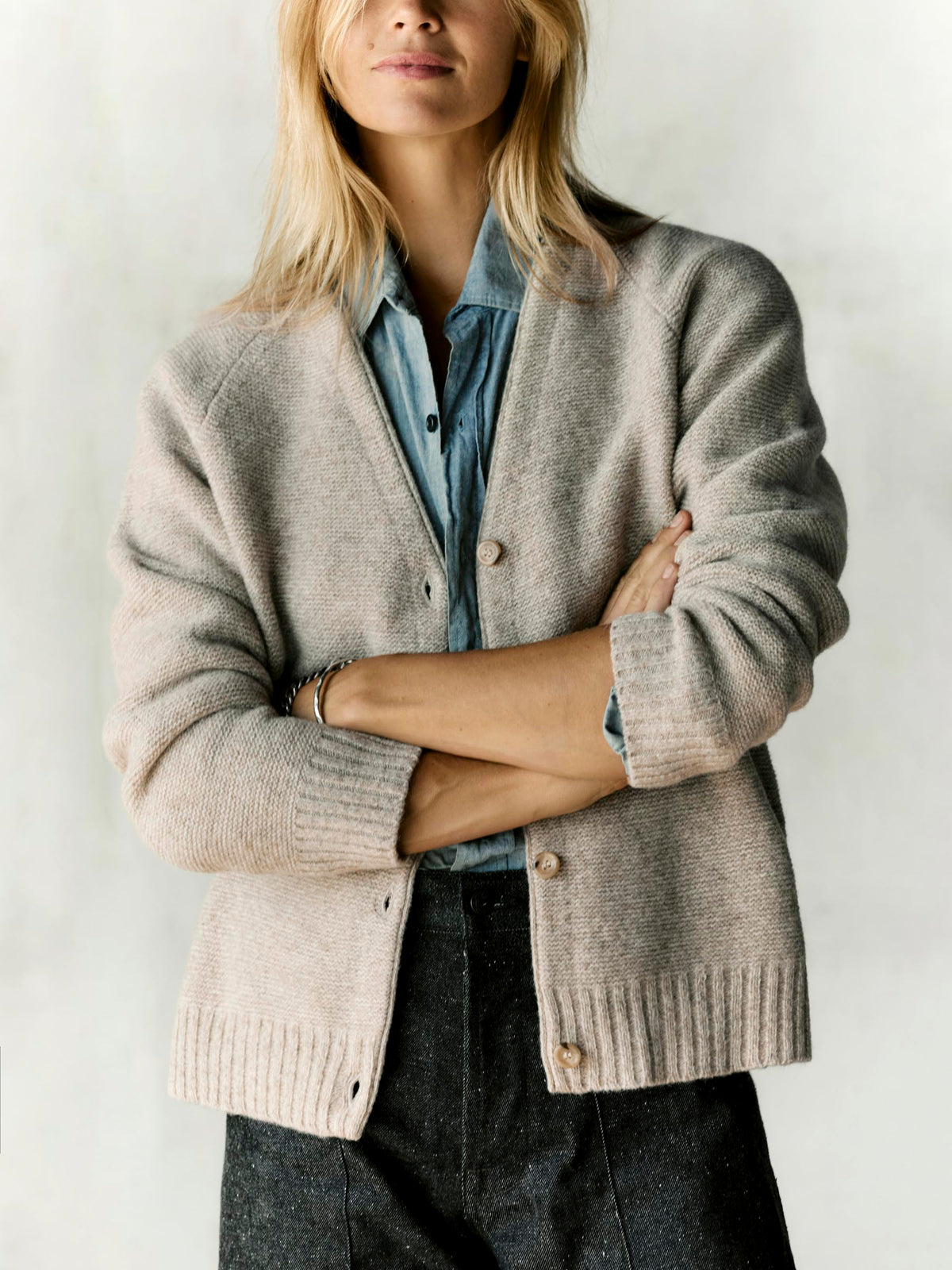 evie cardigan in natural