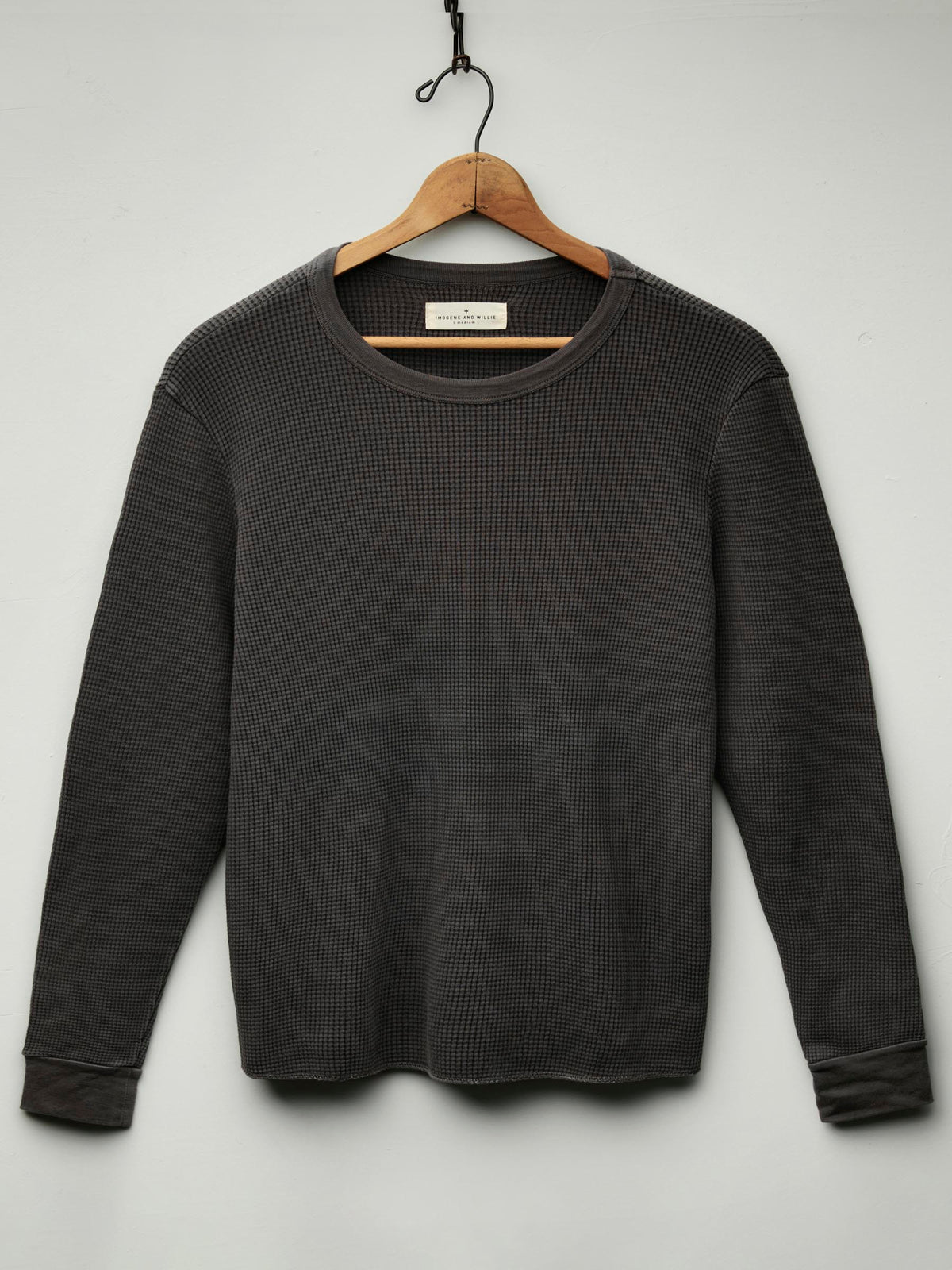long sleeve thermal crew in sunfaded black