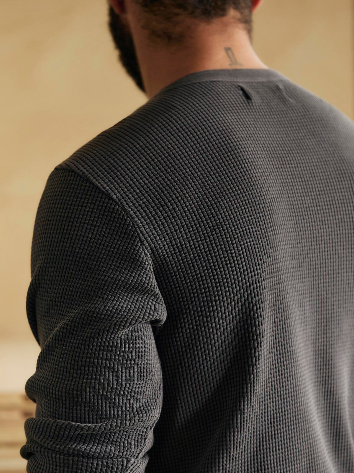 long sleeve thermal crew in sunfaded black