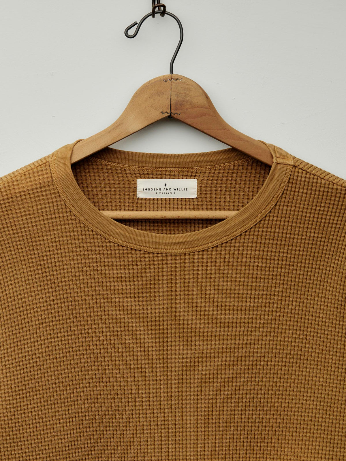 long sleeve thermal crew in faded gold