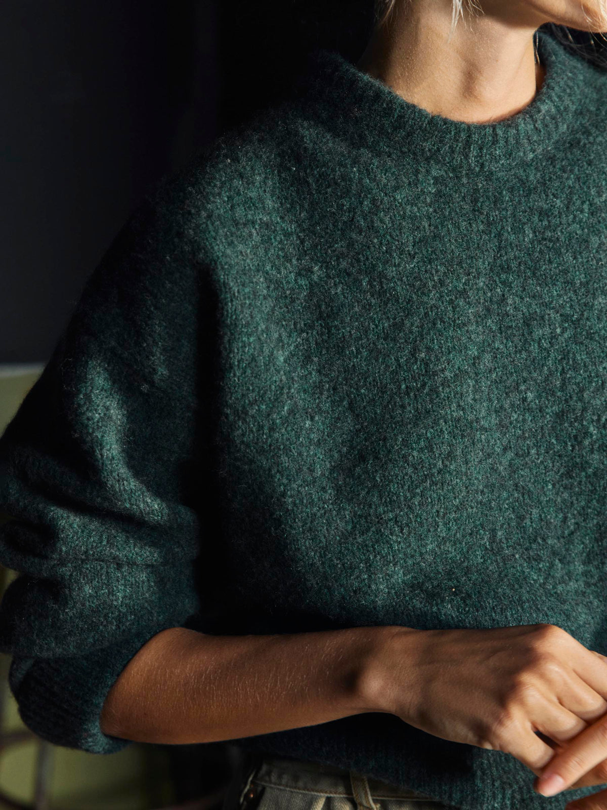 florence wool sweater in spruce melange