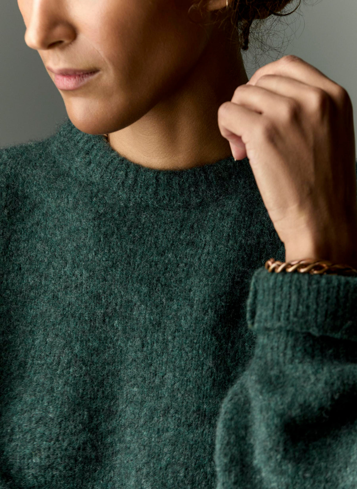 florence wool sweater in spruce melange