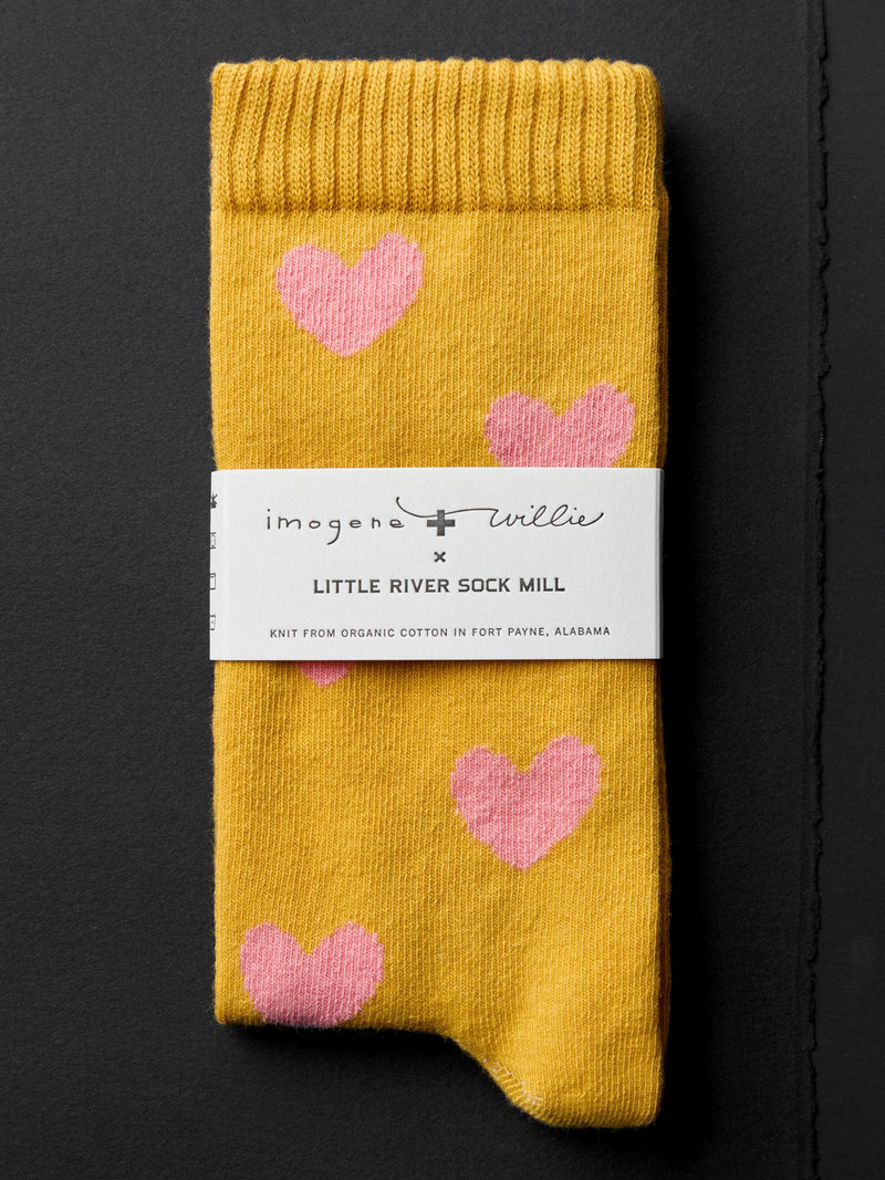 heart sock in gold - Model