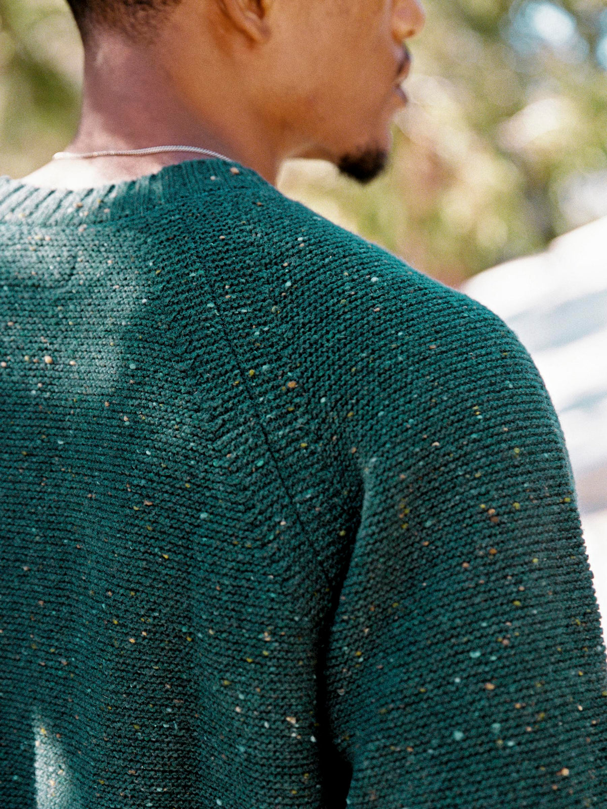 galway wool sweater in spruce nep