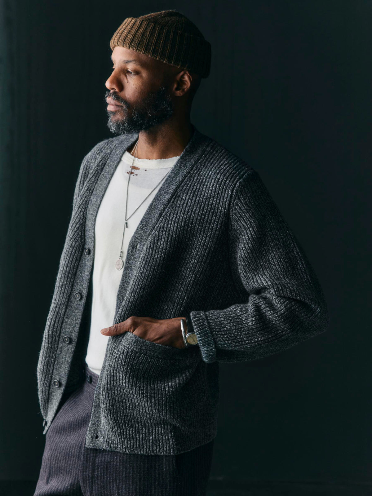 berkley cardigan marled grey