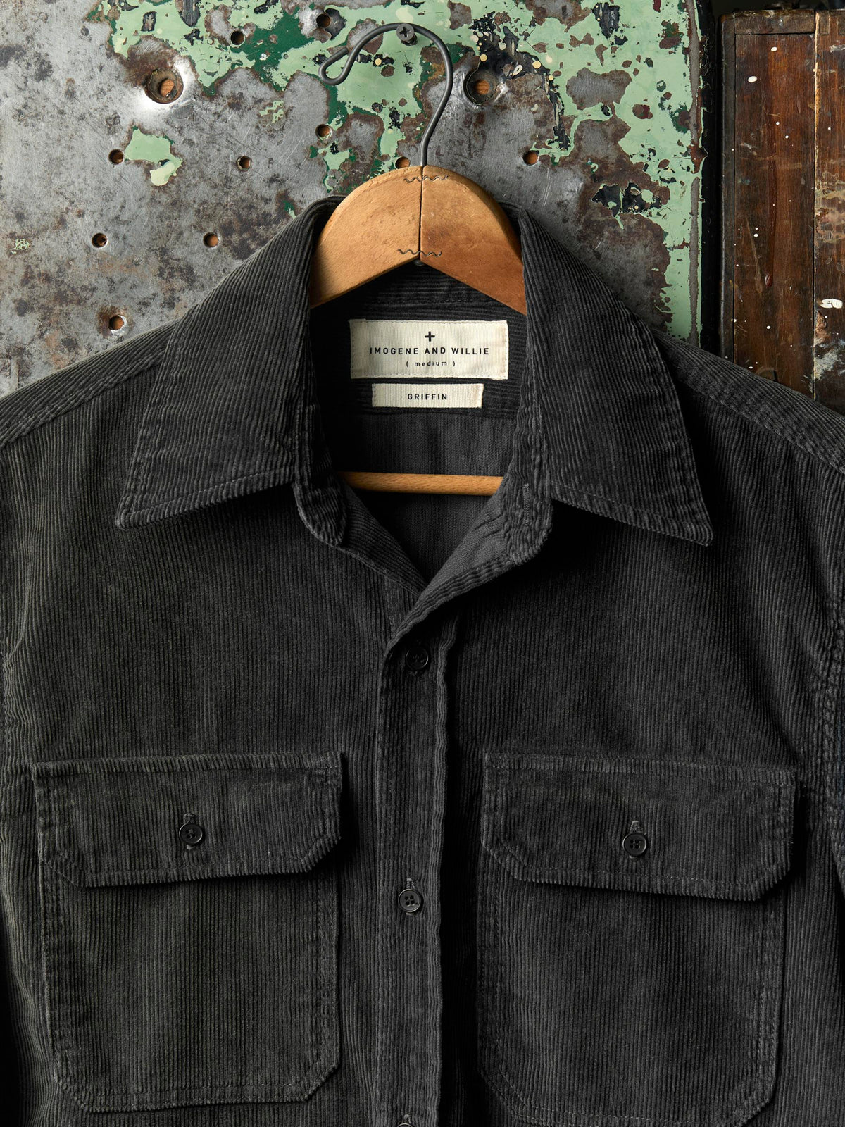 griffin workshirt in faded black cord