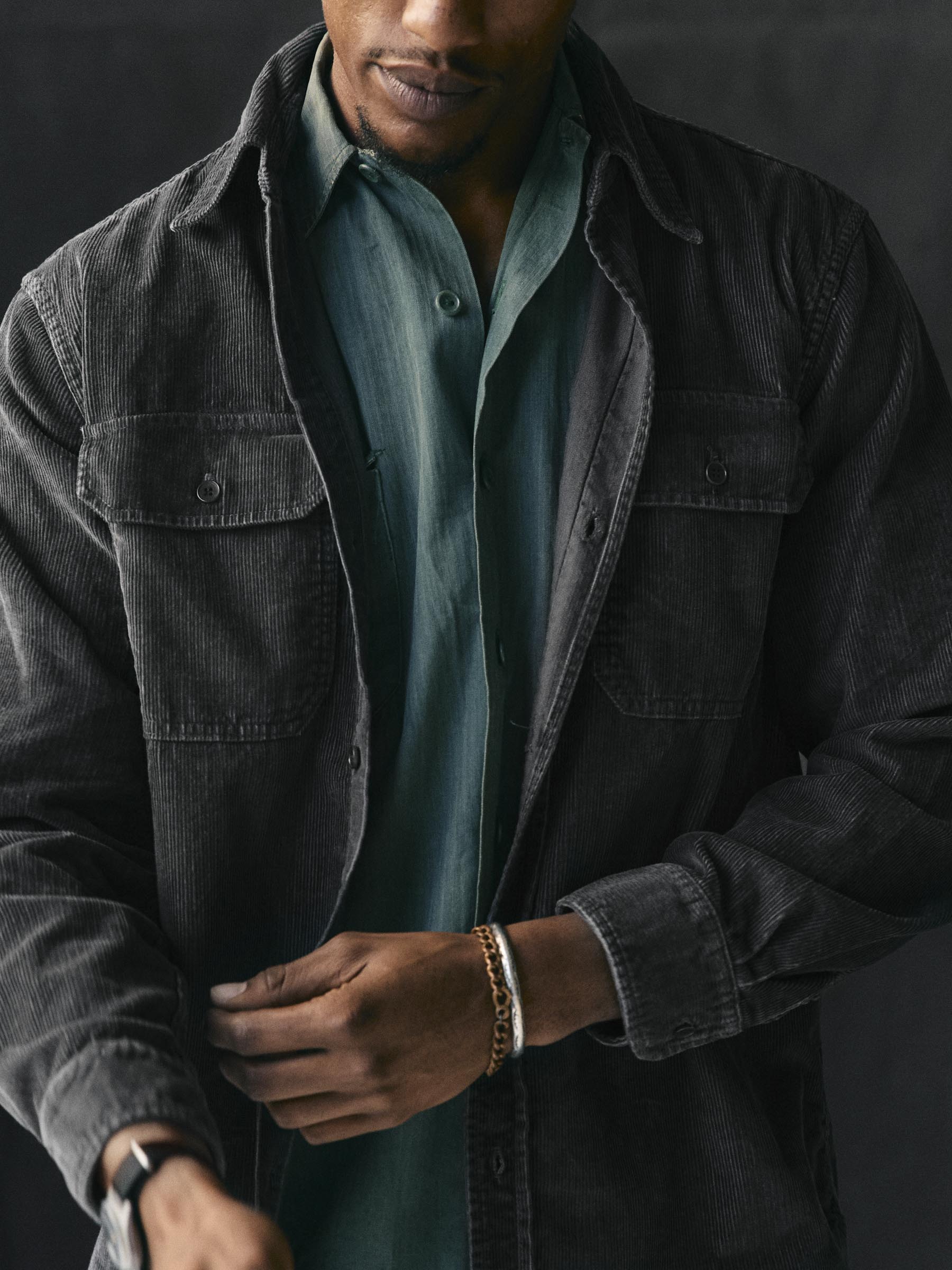 griffin workshirt in faded black cord – imogene + willie