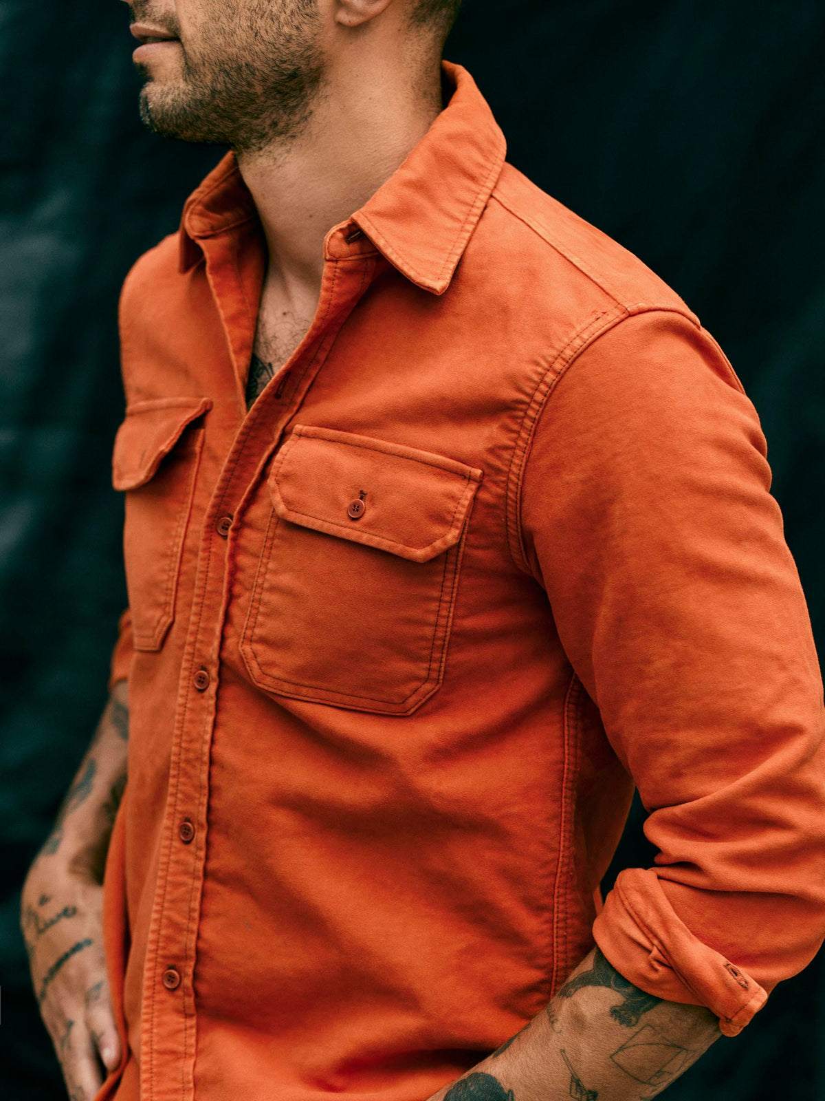 the griffin workshirt in orange