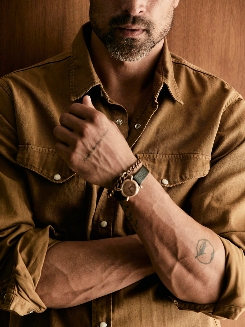 hayes pearl snap in whisper twill