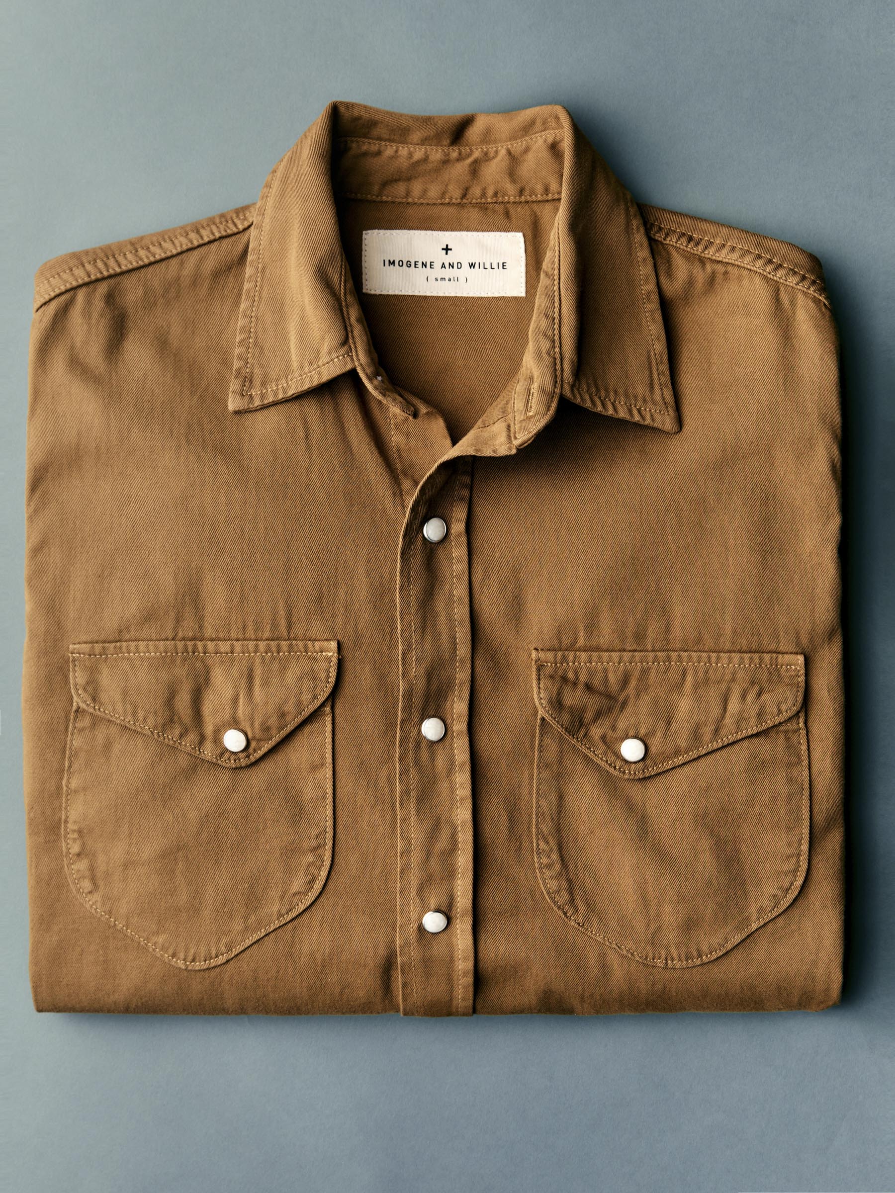 hayes pearl snap in whisper twill – imogene + willie