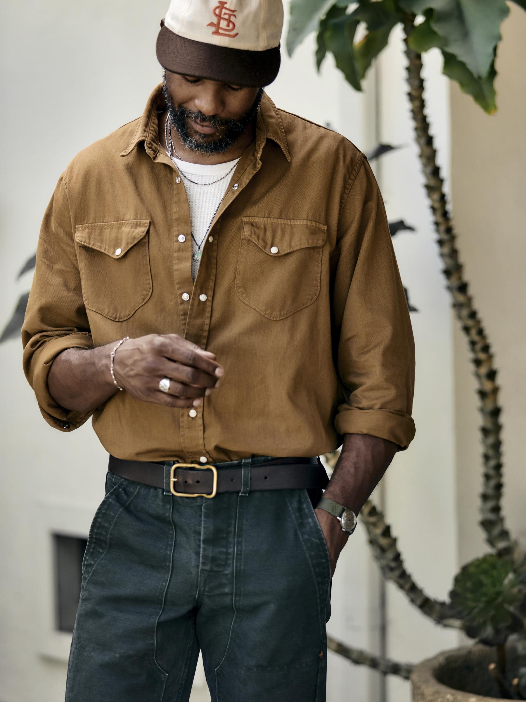 hayes pearl snap in whisper twill – imogene + willie