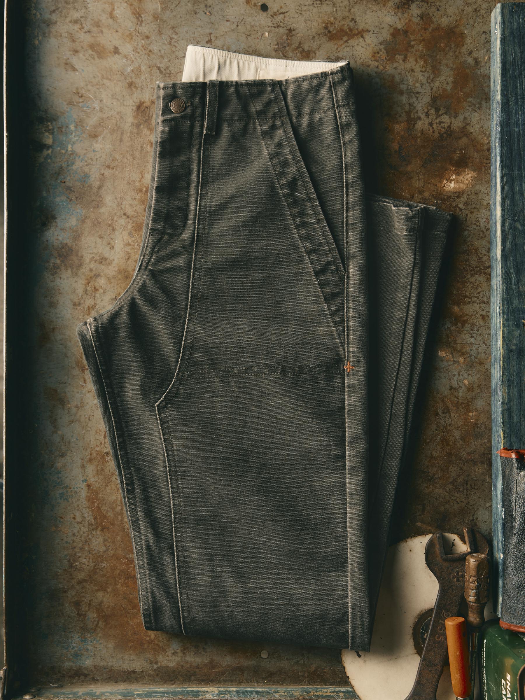 hencye canvas workpant in washed slate – imogene + willie