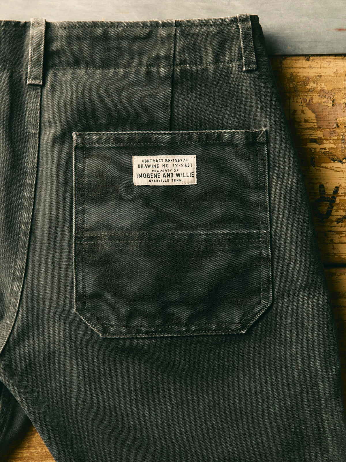hencye canvas workpant in washed slate