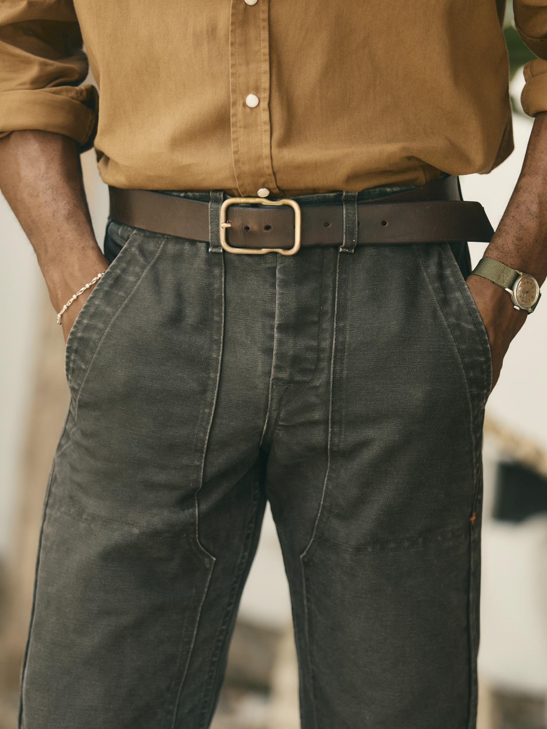hencye canvas workpant in washed slate – imogene + willie