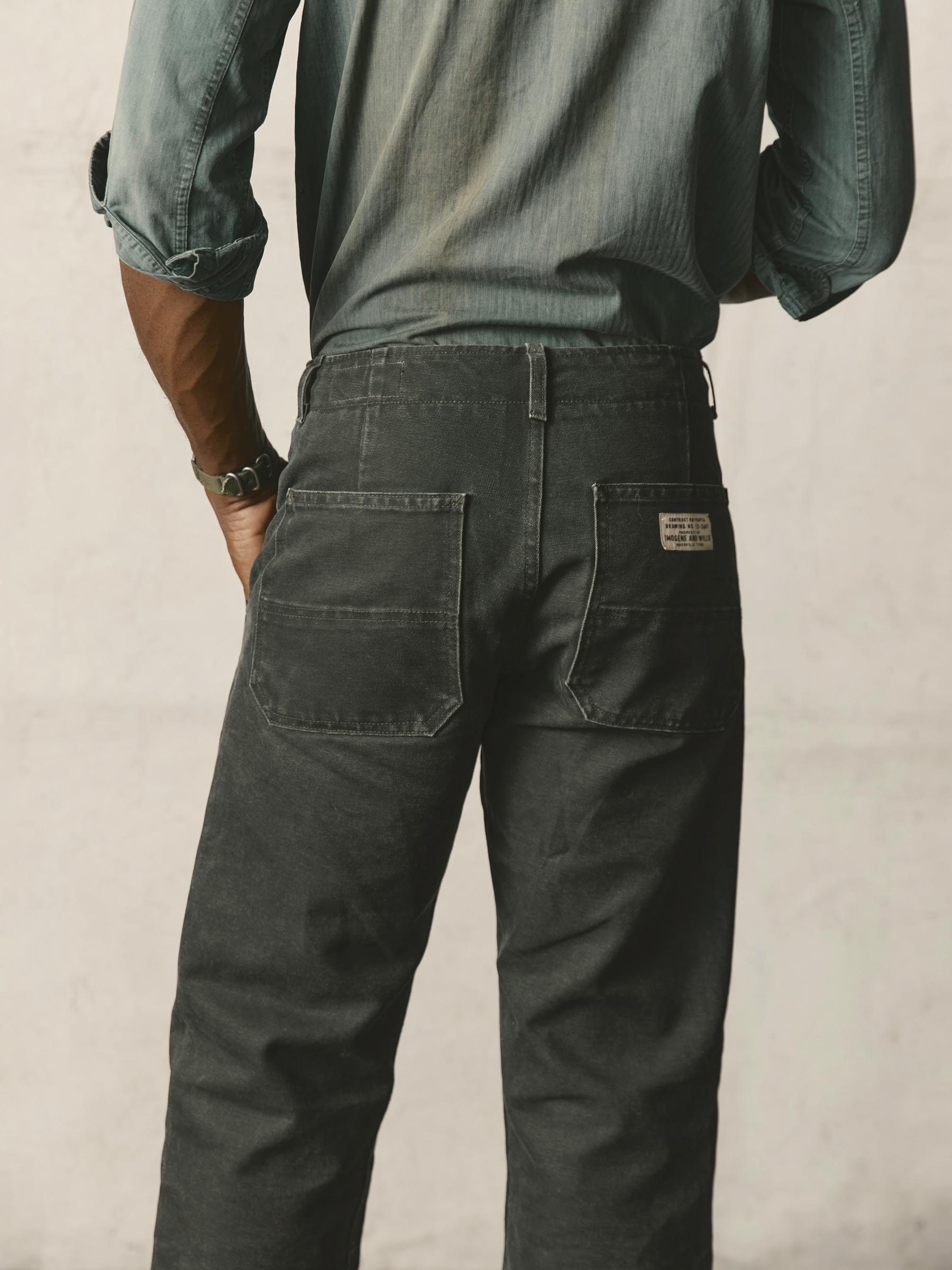 hencye canvas workpant in washed slate – imogene + willie