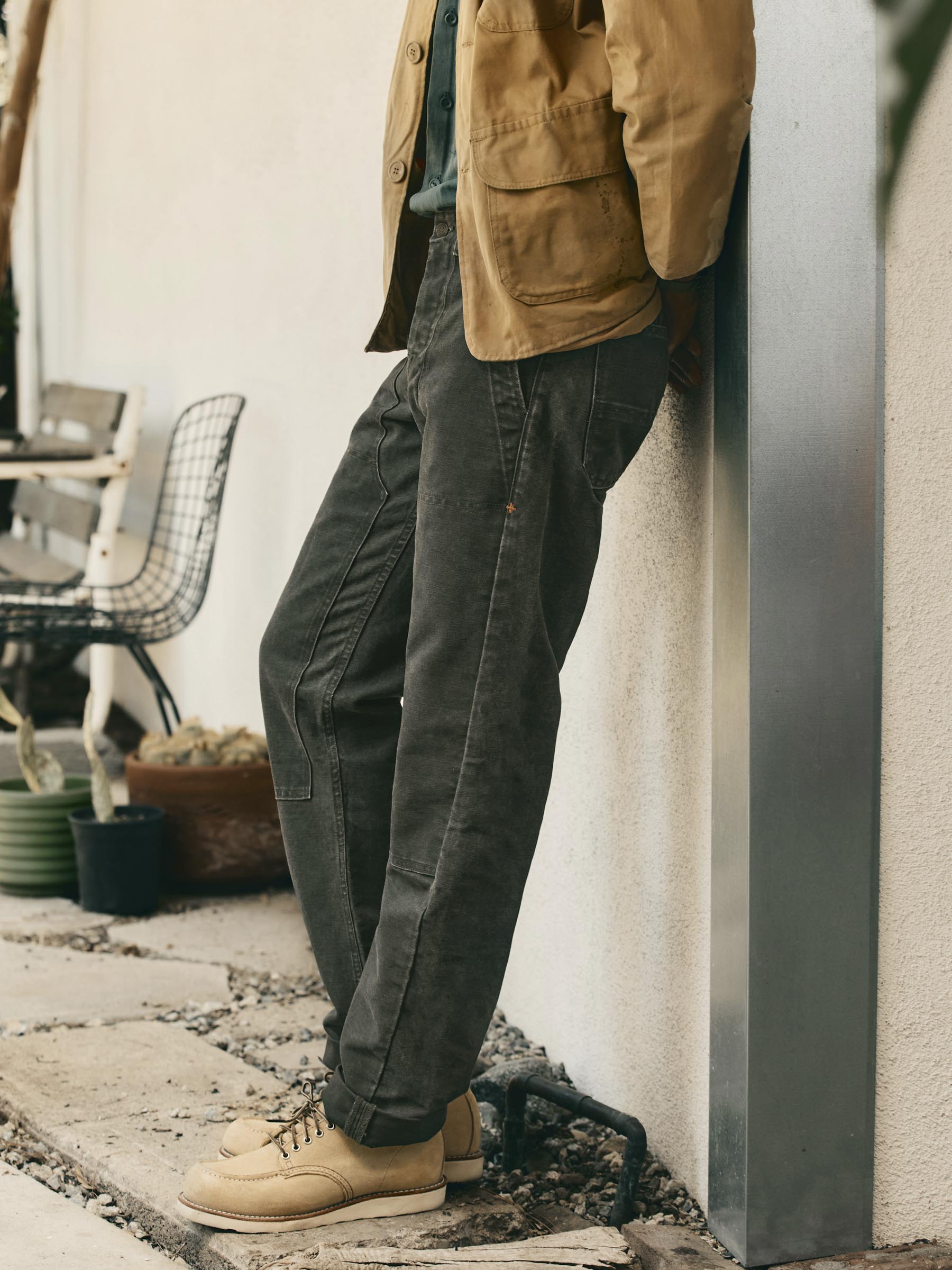 Gebee404 ワークパンツ hencye canvas workpant in washed slate – imogene + willie