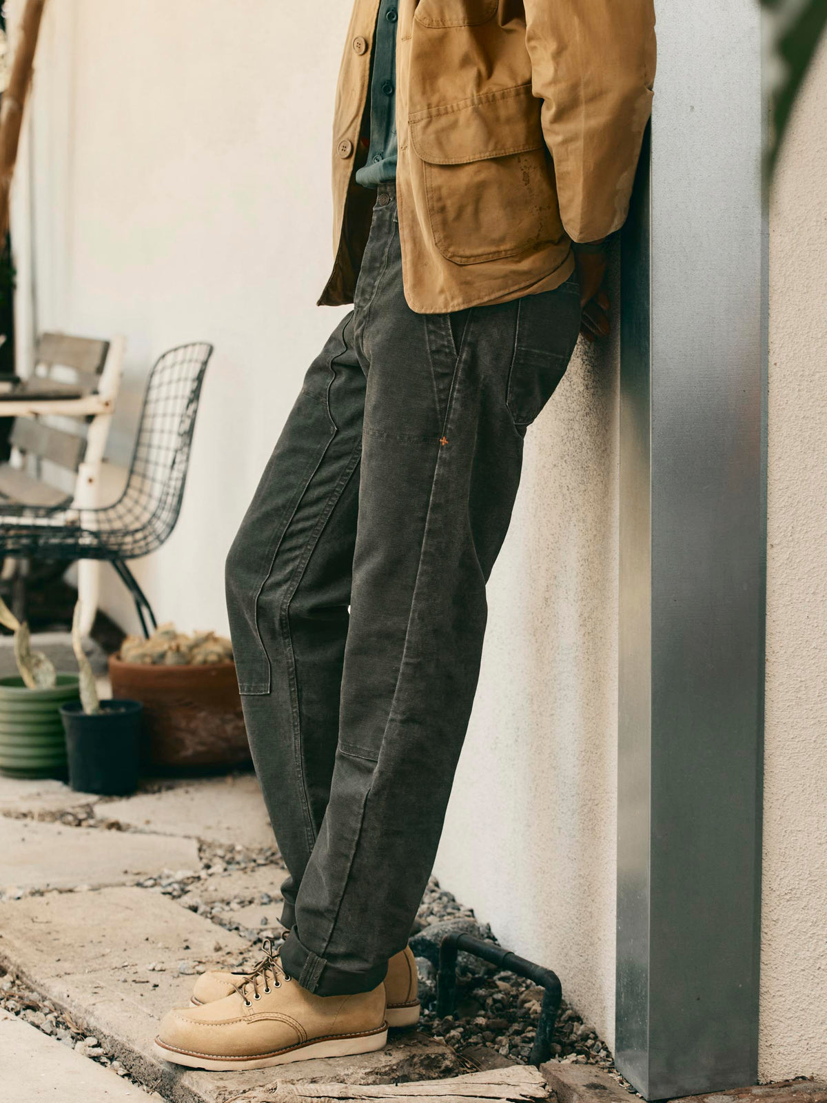 hencye canvas workpant in washed slate