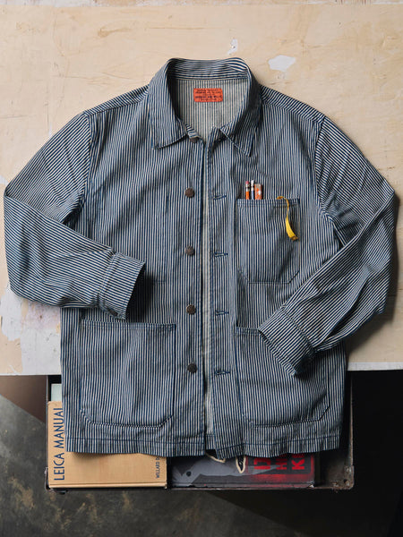i+w outerwear the utility coat in hickory stripe