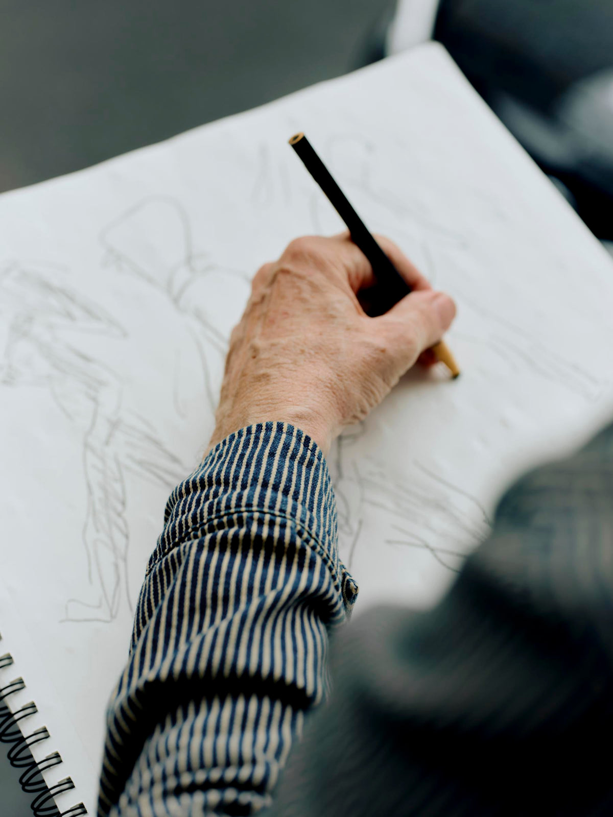 the utility coat in hickory stripe