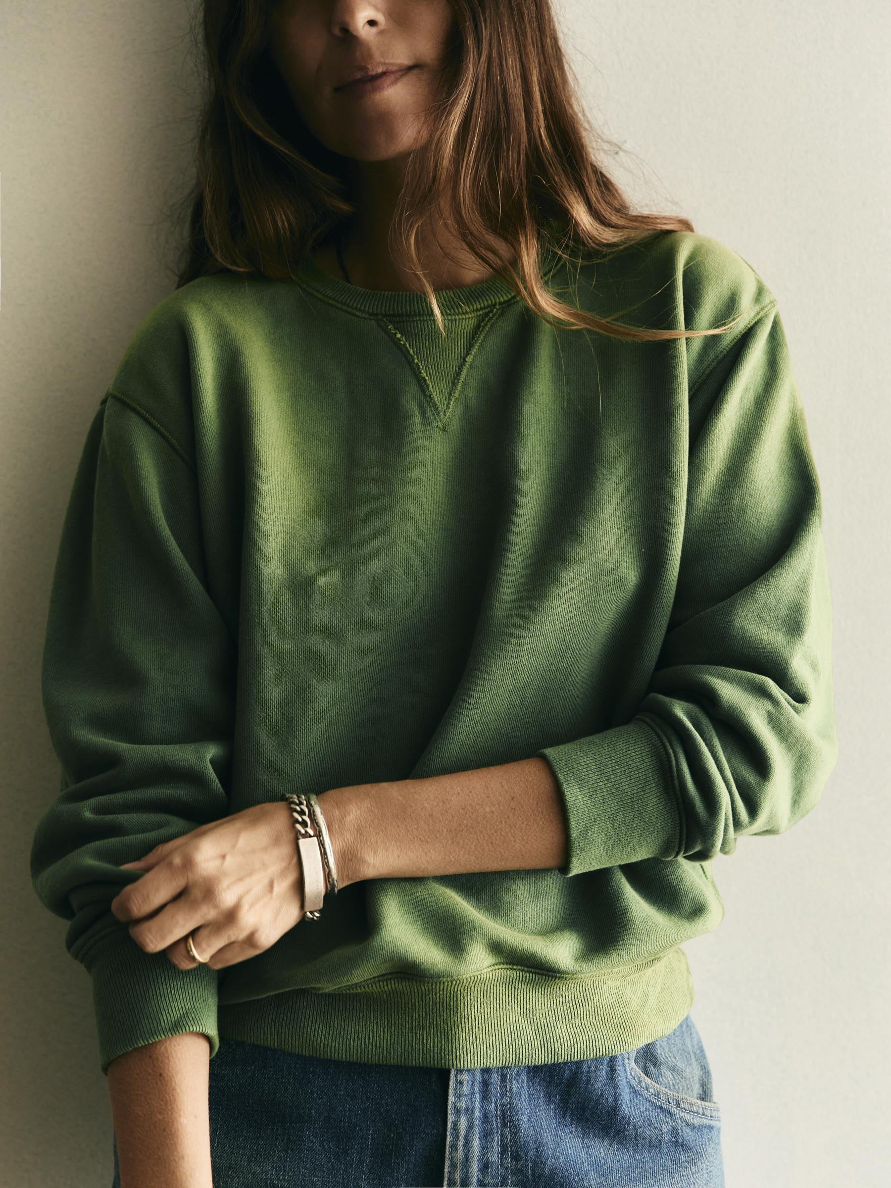 hilts sweatshirt sunfaded green – imogene + willie