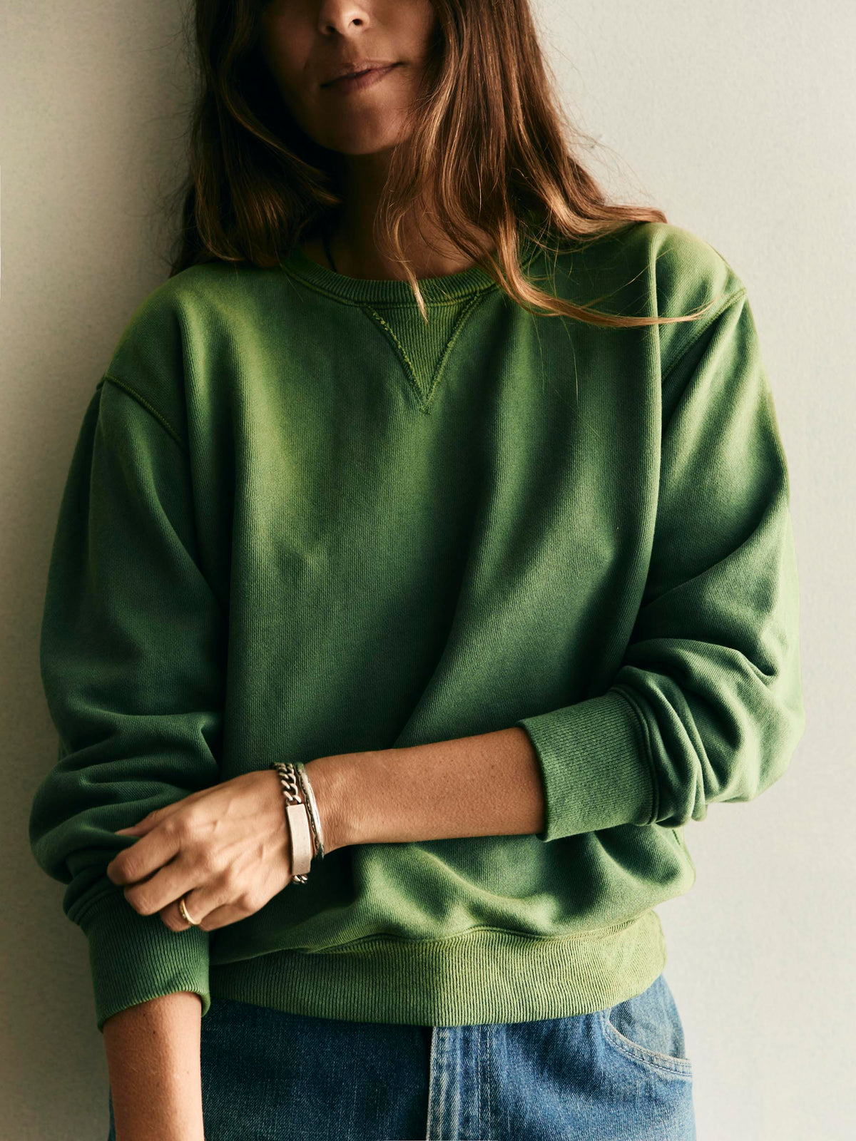 hilts sweatshirt sunfaded green