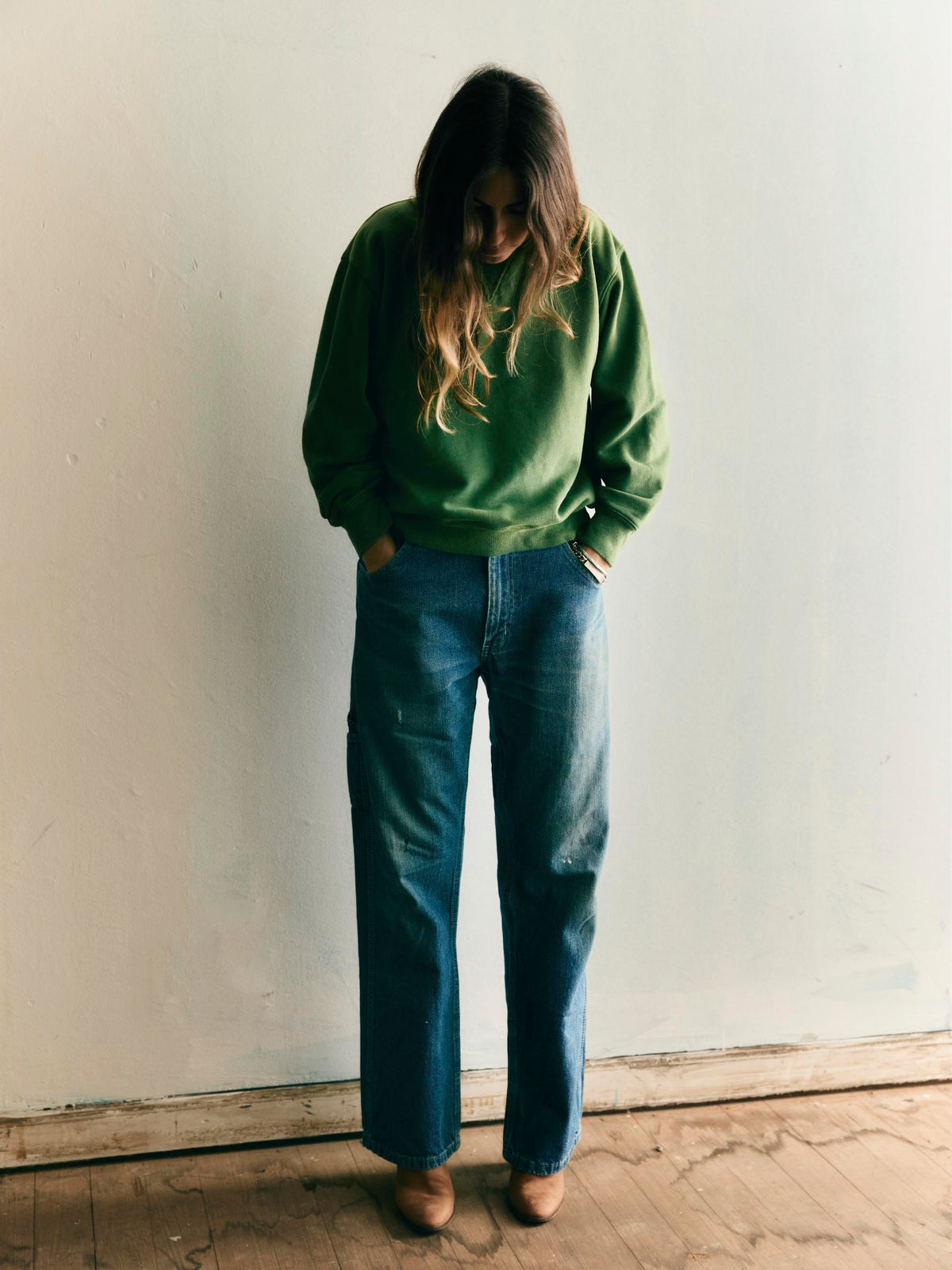hilts sweatshirt sunfaded green