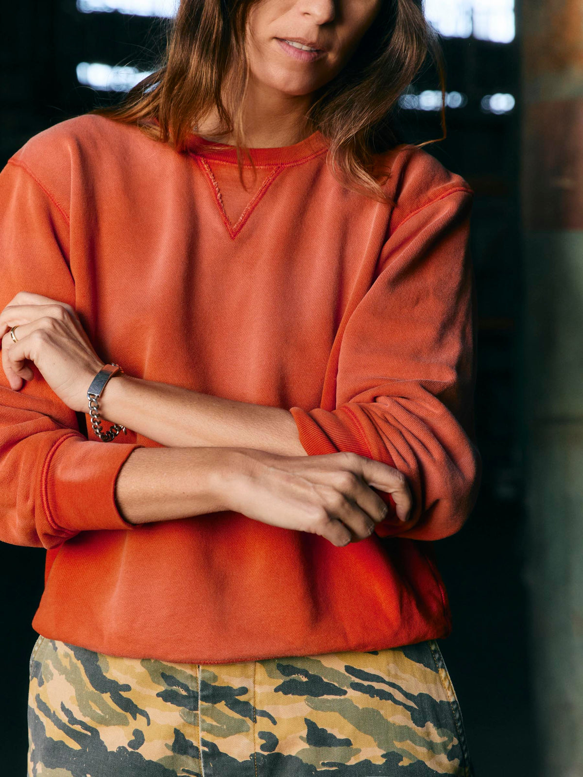 hilts sweatshirt sunfaded red