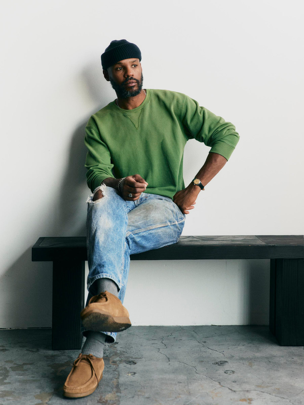 hilts sweatshirt sunfaded  green