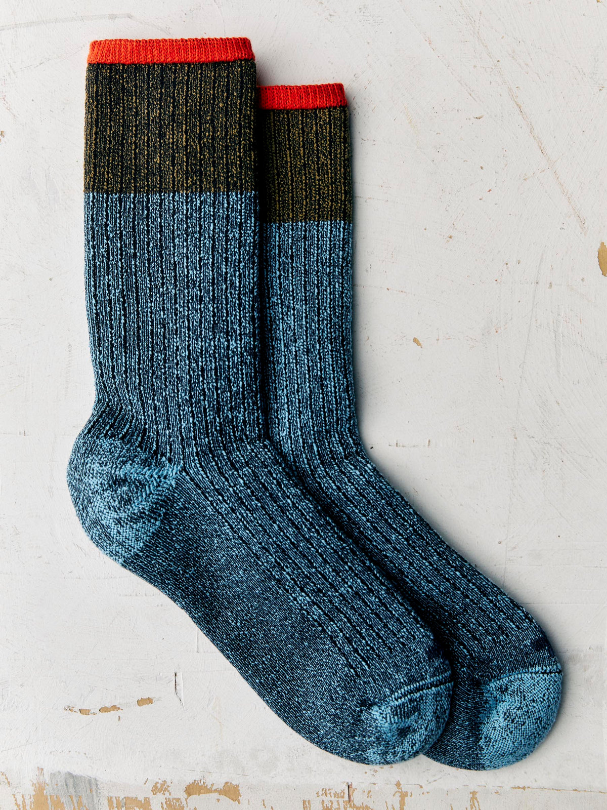 ribbed boot sock in lake