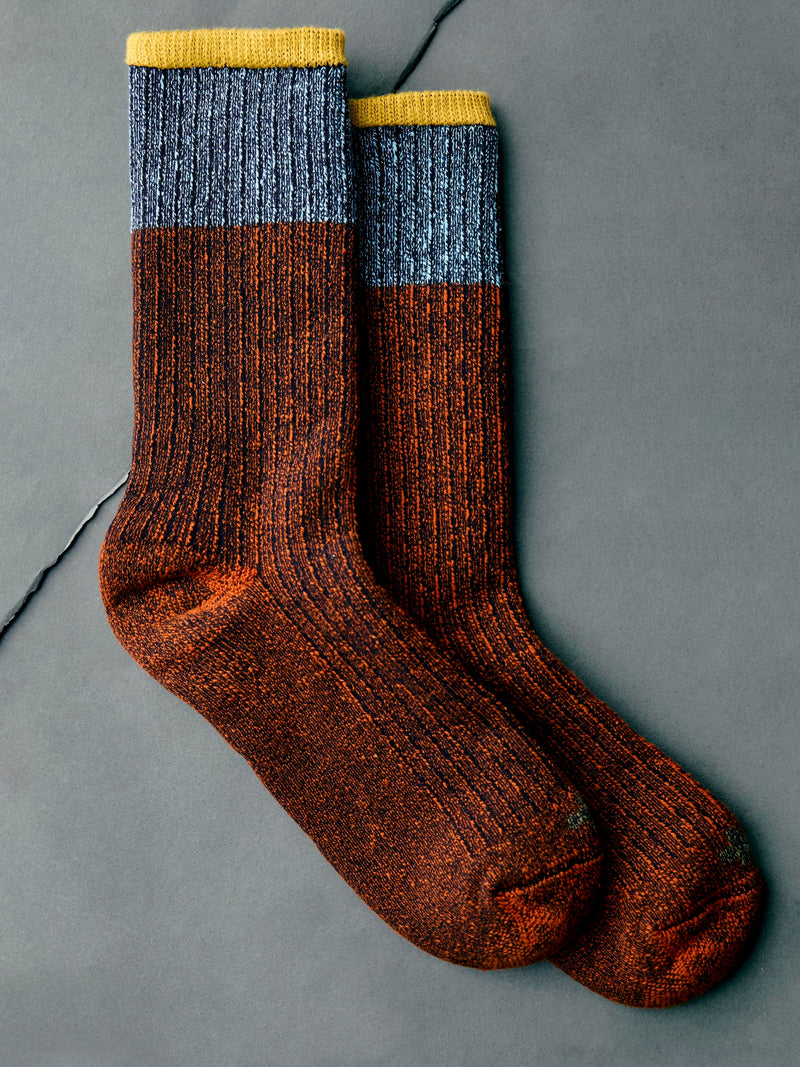 ribbed boot sock in sunset