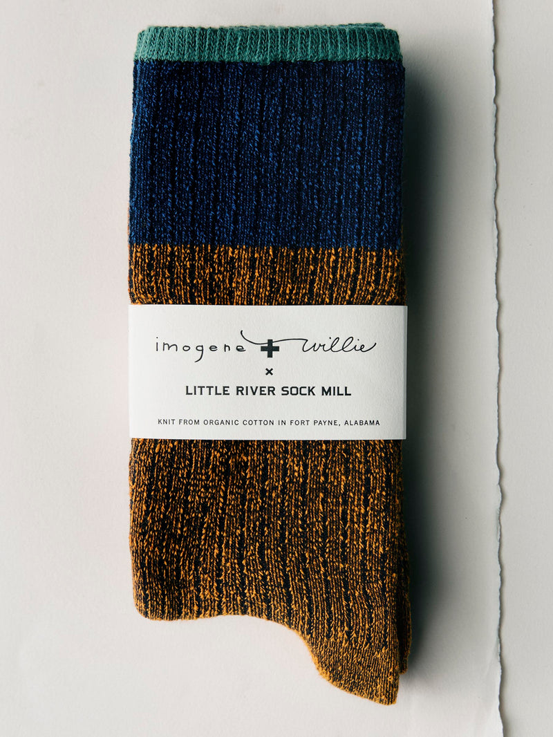 ribbed boot sock in bonfire - Model