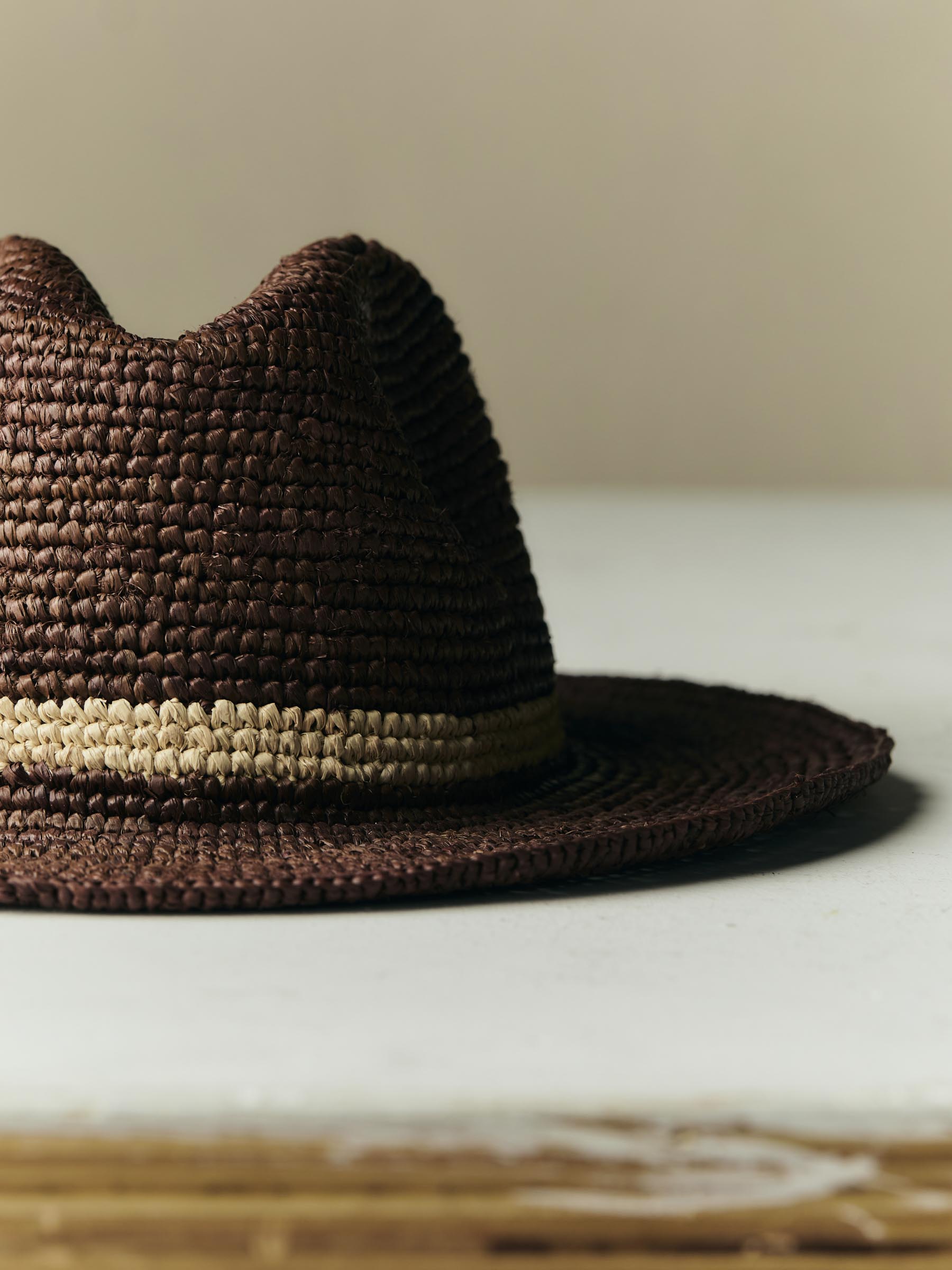 handwoven brown raffia palm hat – imogene + willie