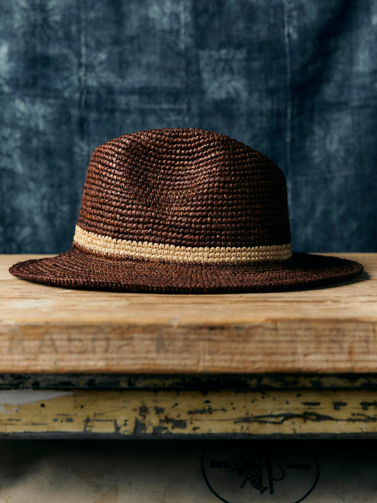 handwoven brown raffia palm hat