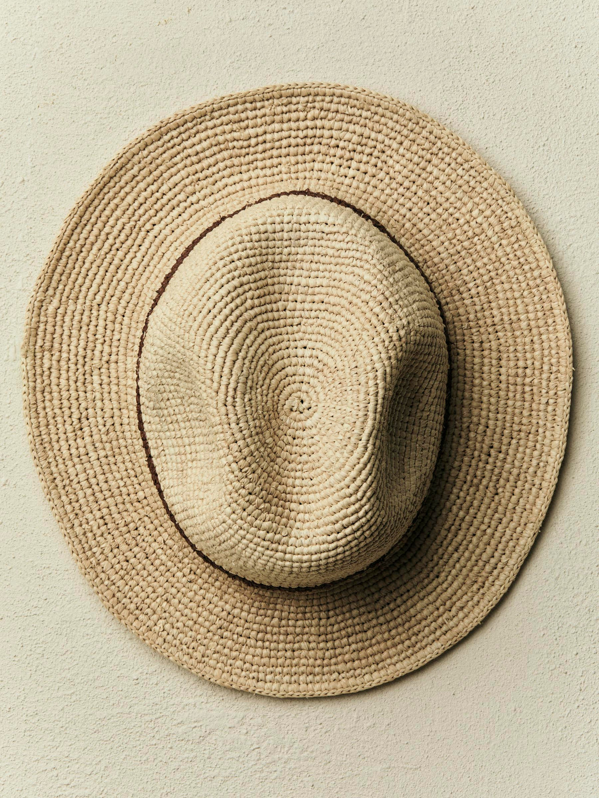 handwoven natural raffia palm hat