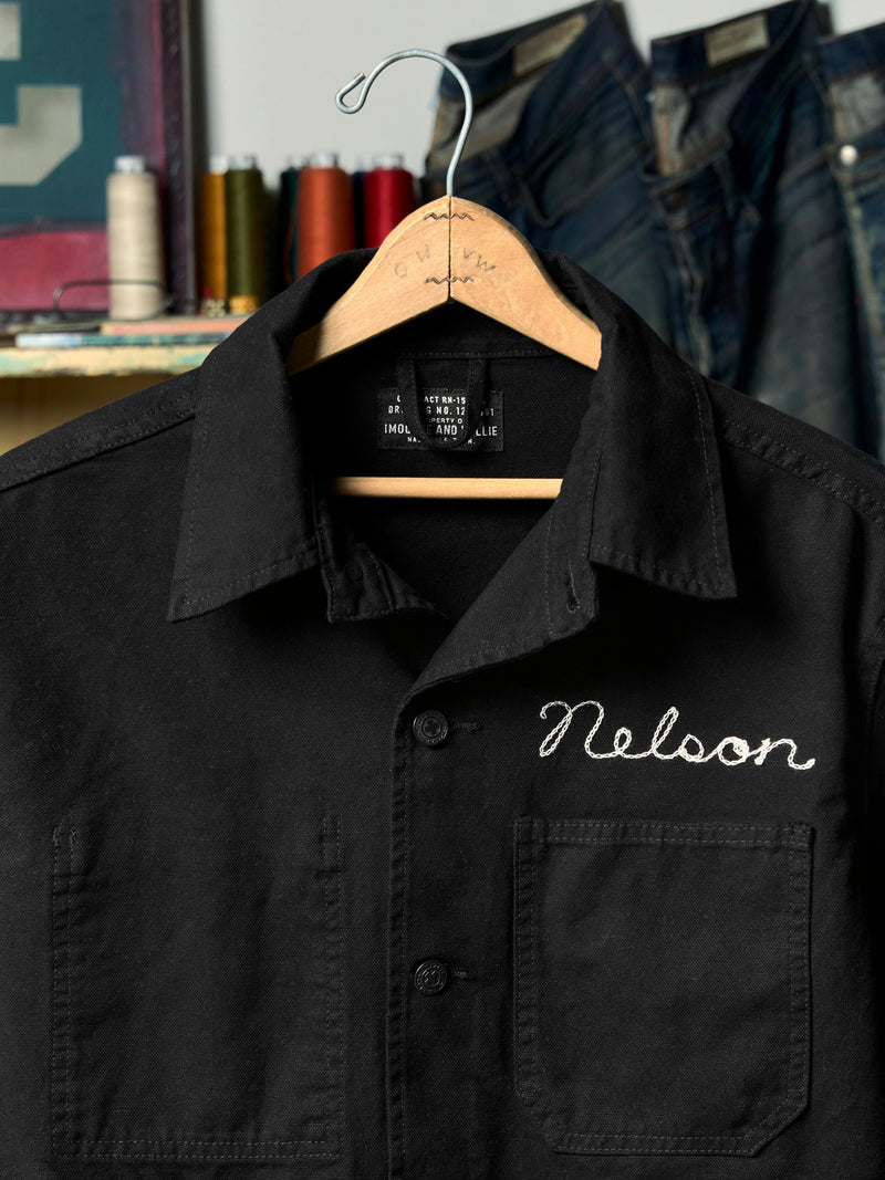 jack jacket in overdyed slate - Model