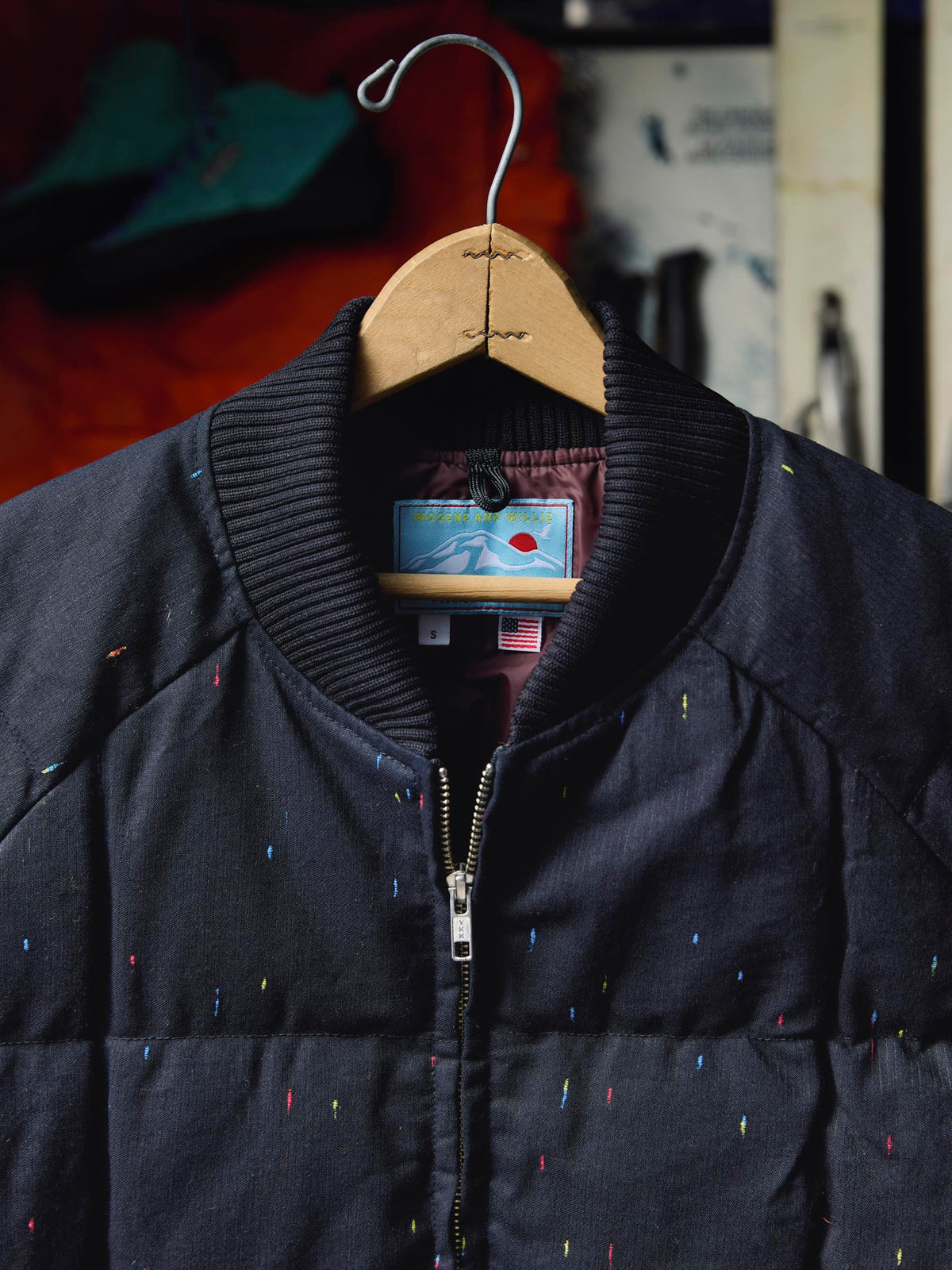 i+w x cdw reverse black indigo nep bomber