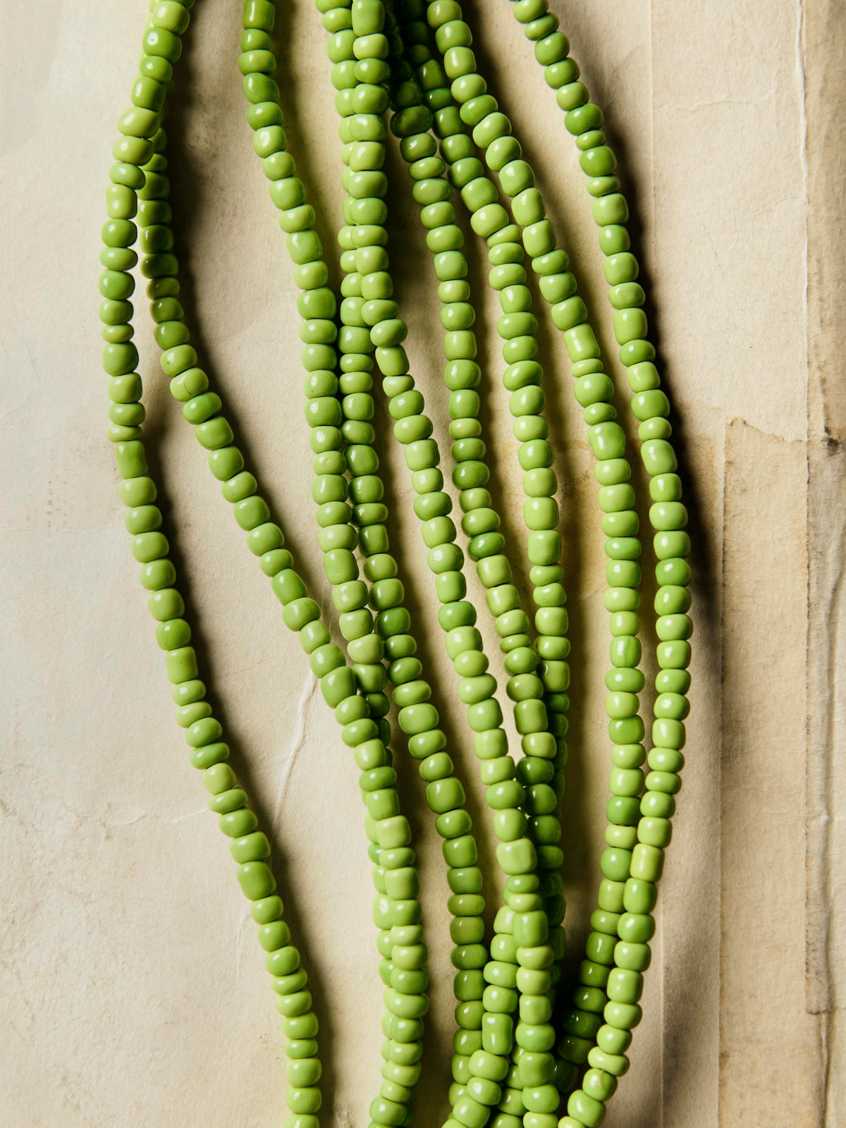 vintage green trade bead necklace