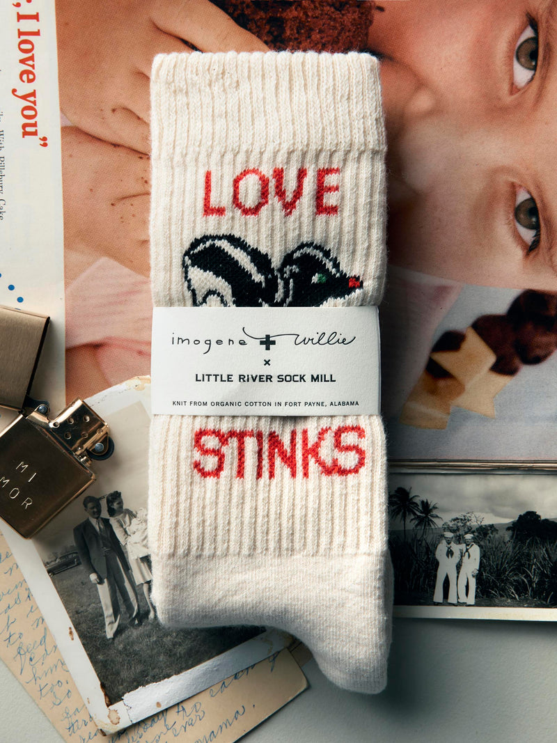 the "love stinks" sock - Model
