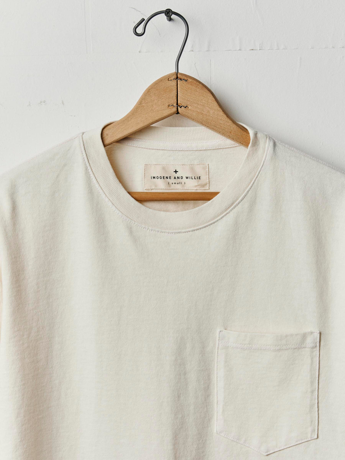 long sleeve pocket tee in vintage white