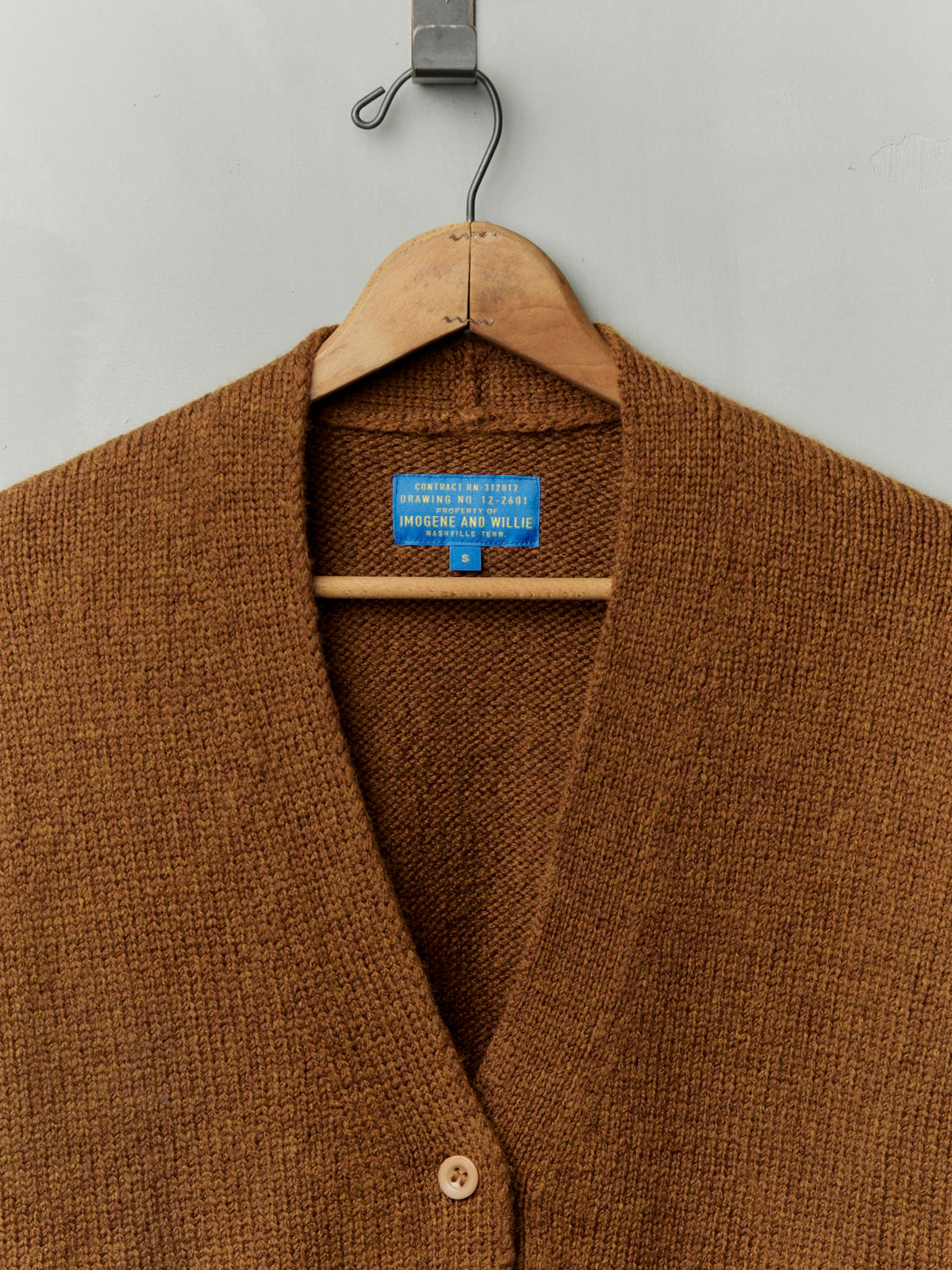 vintage cardigan in marled ochre