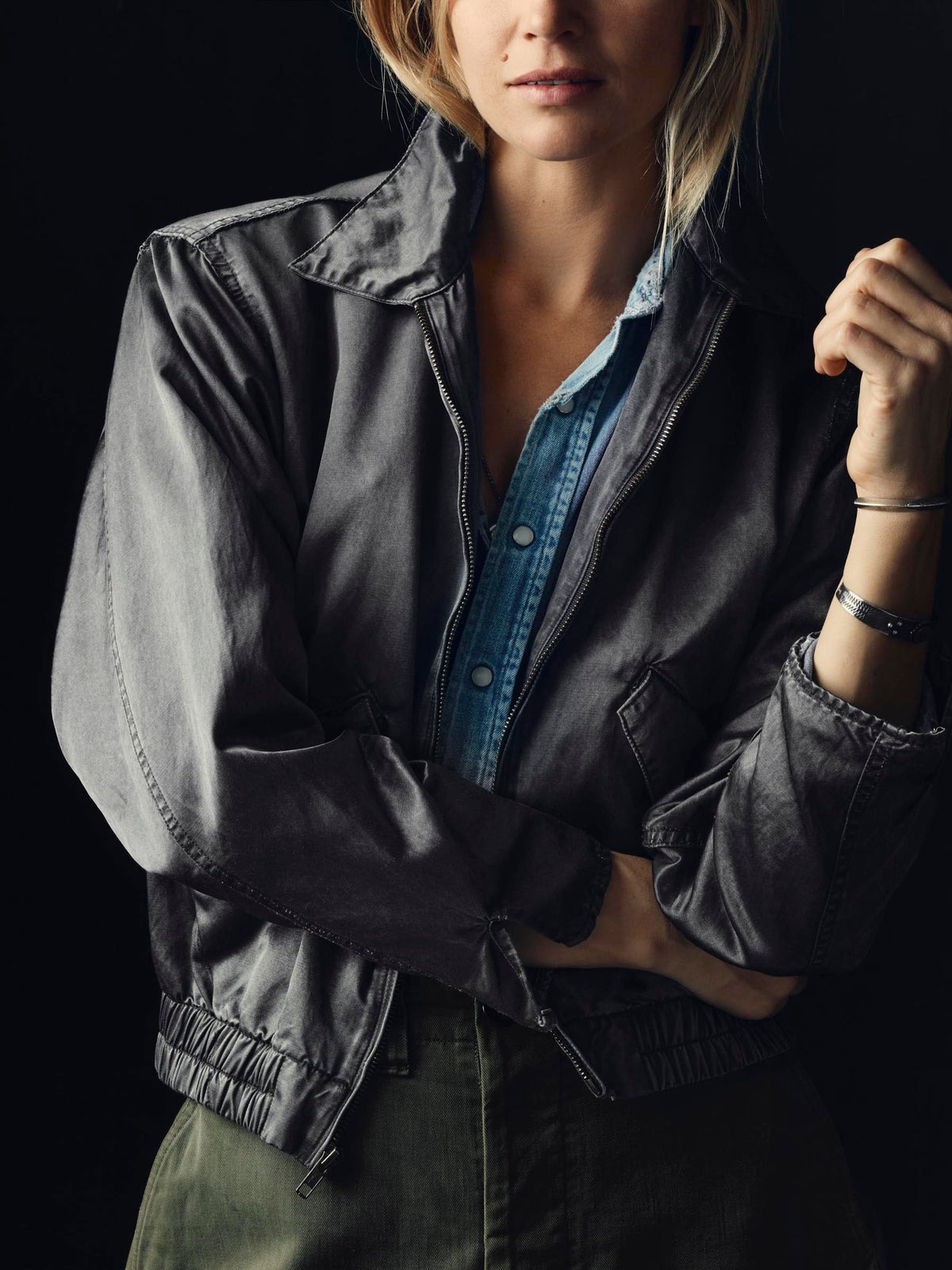 maya court jacket in satin