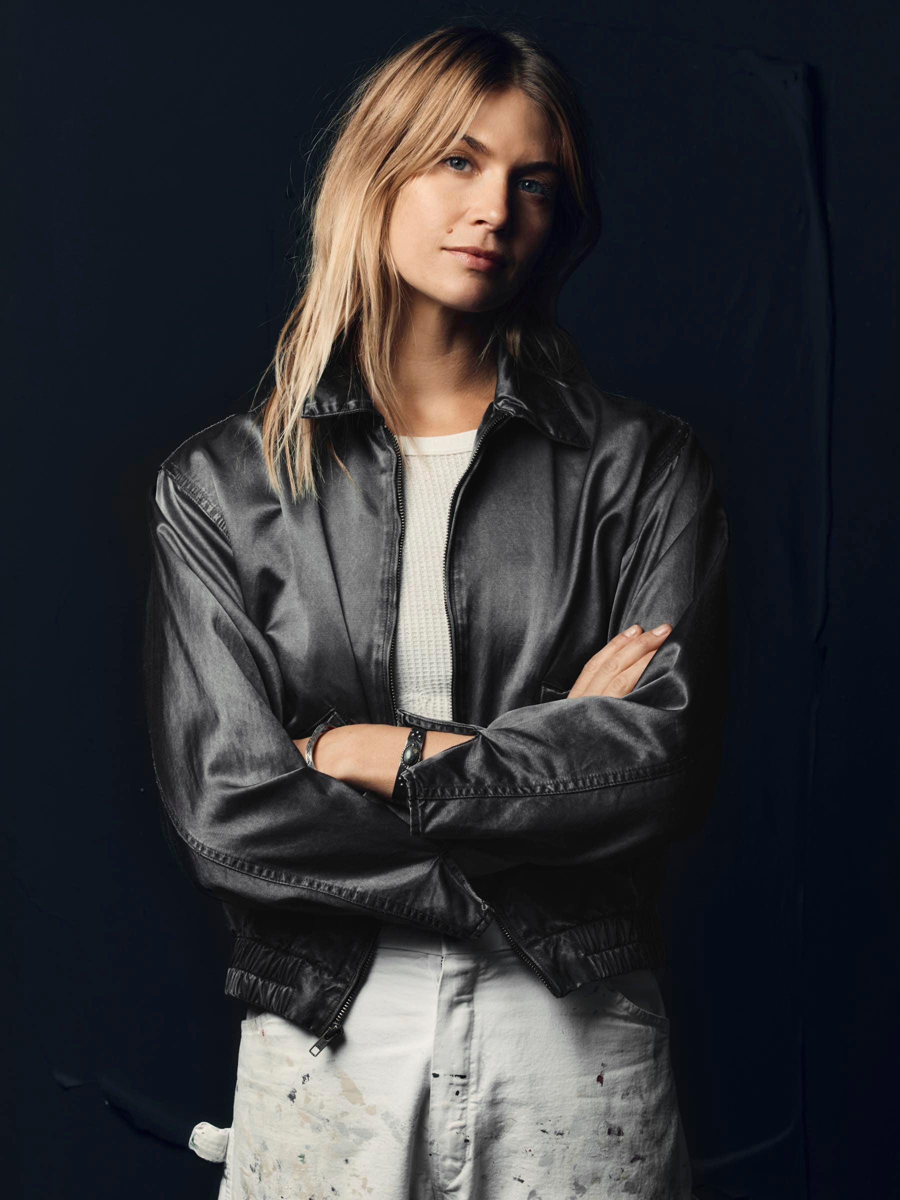 maya court jacket in satin – imogene + willie