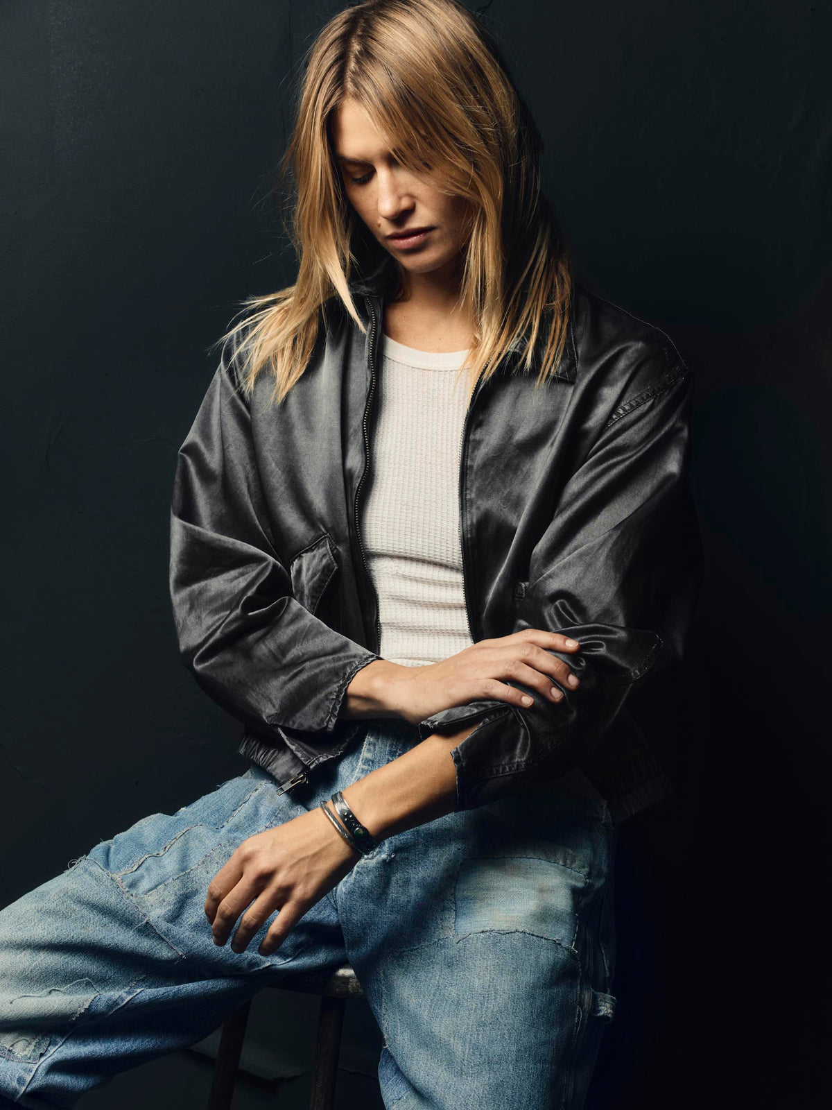 maya court jacket in satin