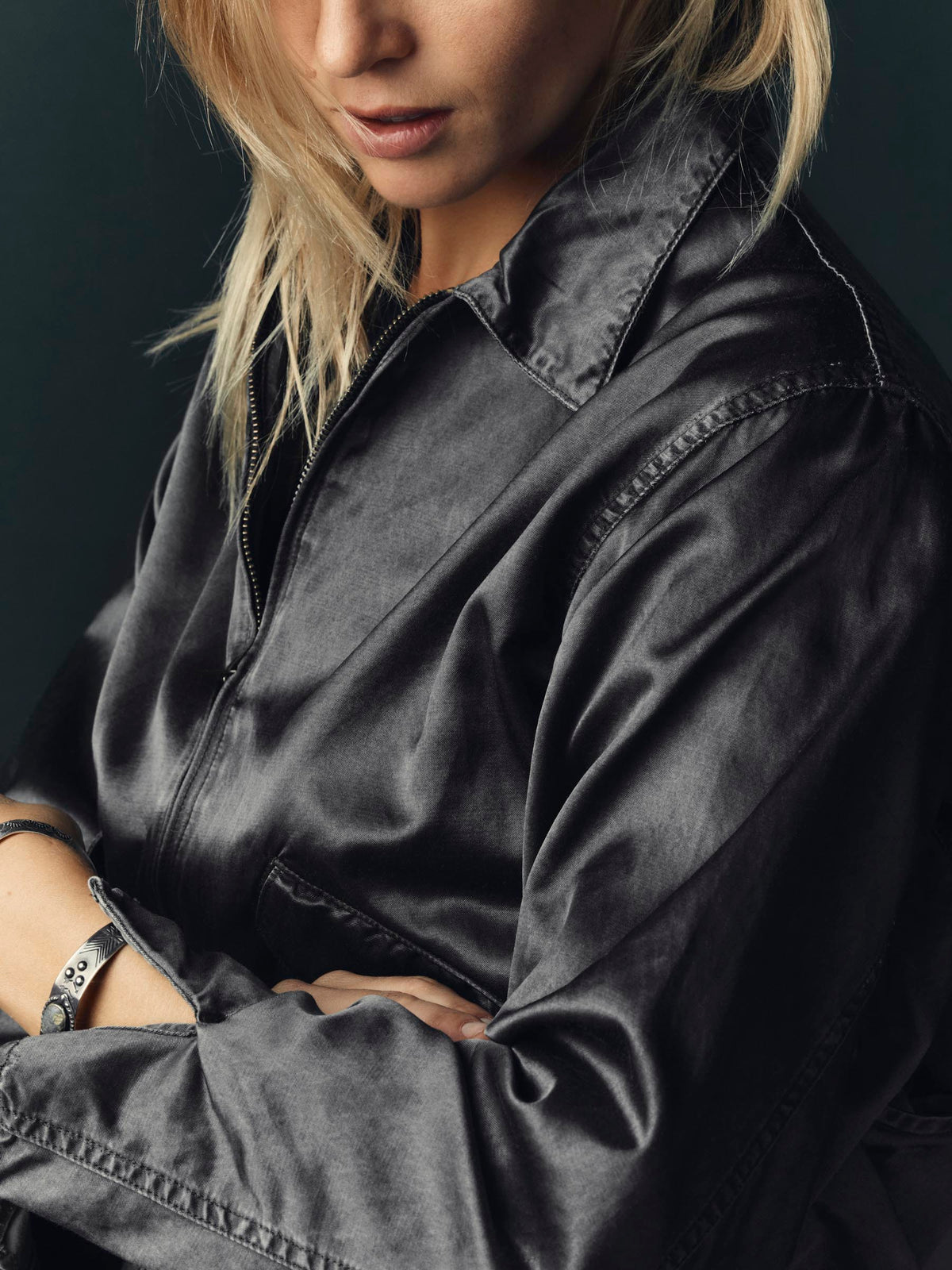 maya court jacket in satin