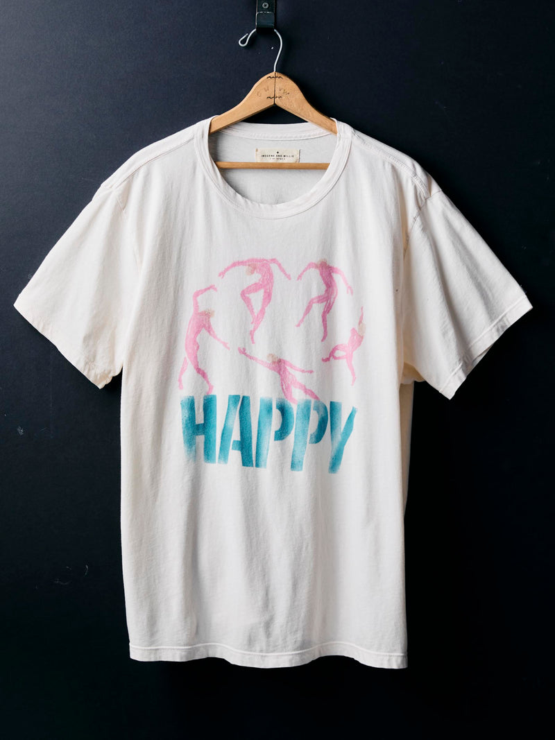 handpainted "happy" tee