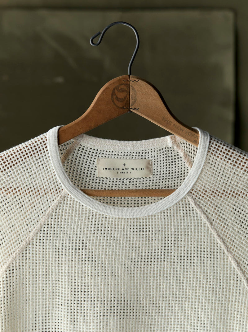 open weave raglan tee in natural - Model